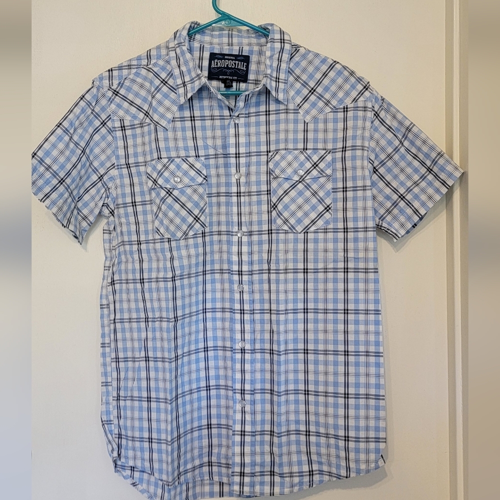 Men's Aeropostale Button Down Authentic Fit Shirt Size Medium